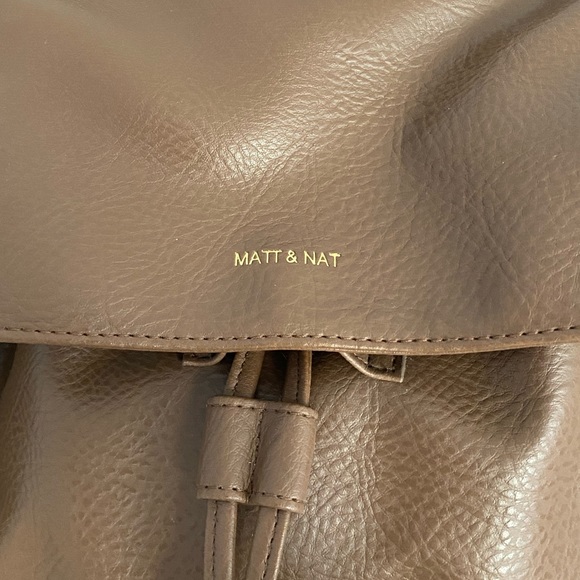 Brown Matt & Nat vegan leather backpack - Picture 3 of 12